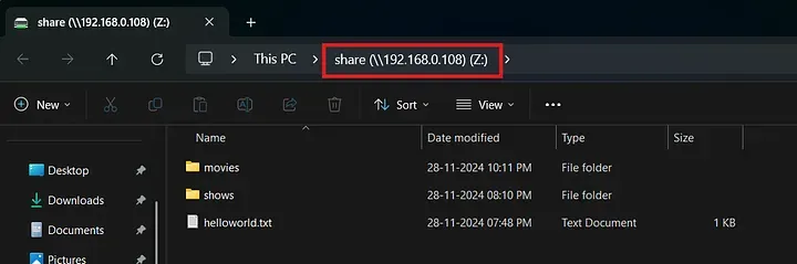 Attaching the network storage on my windows pc